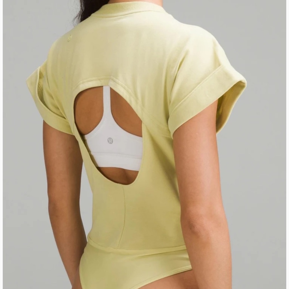 Lululemon Yellow Cotton T-Shirt Bodysuit